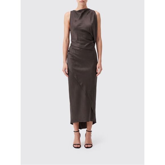 VICTORIA VICTORIA BECKHAM Dresses & Skirts - Victoria Victoria Beckham Kyra Asymmetrical Midi Dress With Bare Shoulders